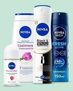 NIVEA deodorant 50 en 150 ml en bad en douche 250 ml