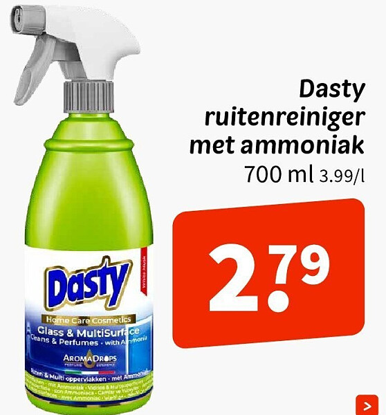 Dasty ruitenreiniger met ammoniak
