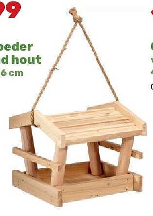 Vogelvoeder hangend hout