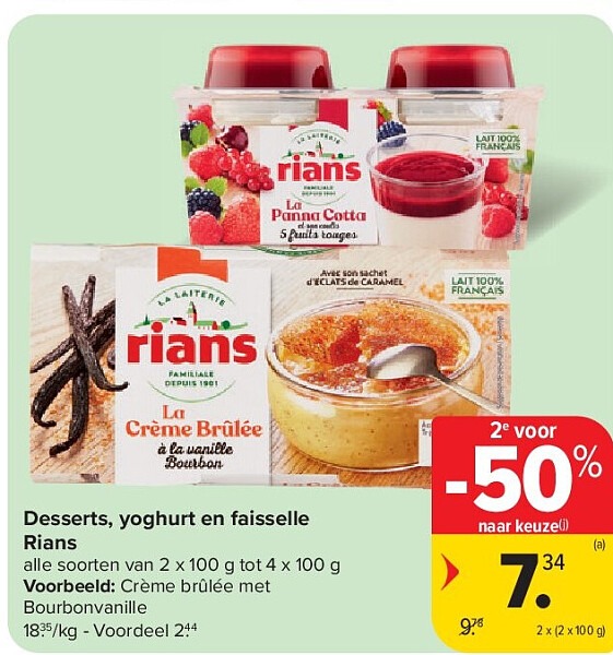 Desserts, yoghurt en faisselle Rians