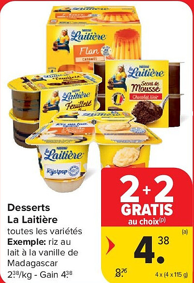 Desserts La Laitière 4 x (4 x 115 g)
