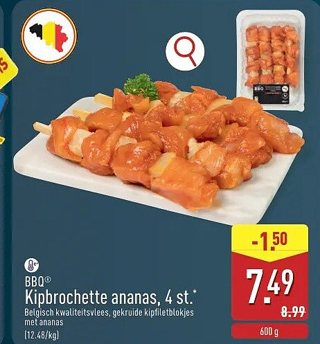 Kipbrochette ananas, 4st.*