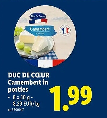 Camembert in porties