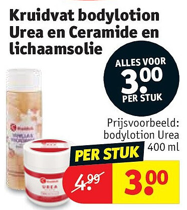 Kruidvat bodylotion Urea en Ceramide en lichaamsolie