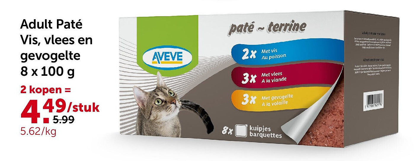 Adult Paté Vis, vlees en gevogelte 8 x 100 g
