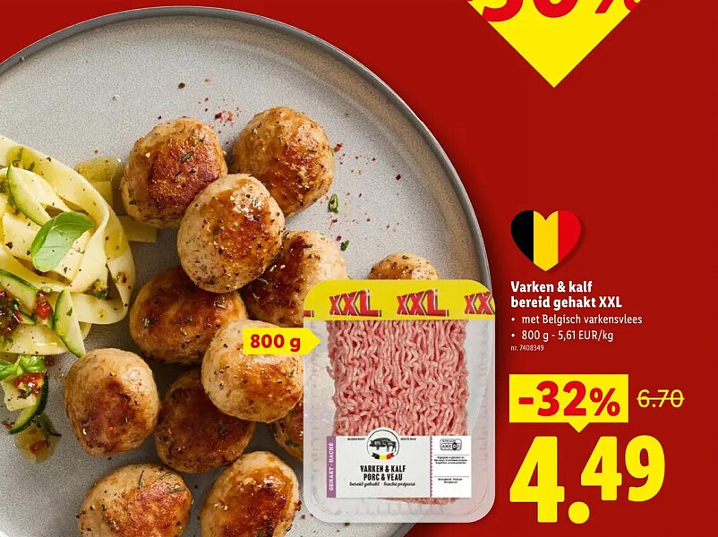 Varken & kalf bereid gehakt XXL