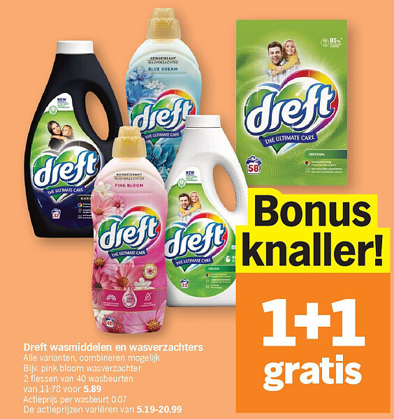 Dreft wasmiddelen en wasverzachters