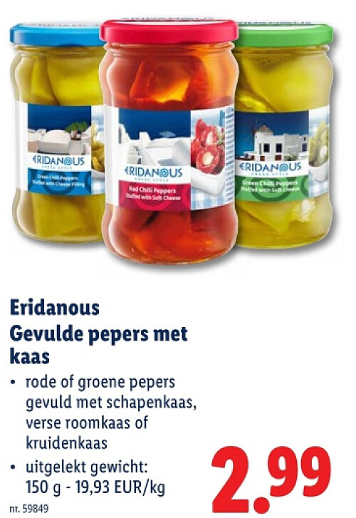 Gevulde pepers met kaas