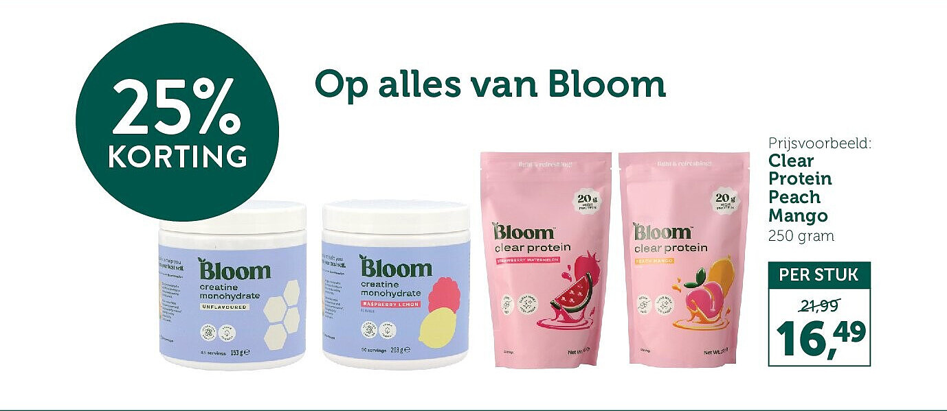 Prijsvoorbeeld: Clear Protein Peach Mango 250 gram