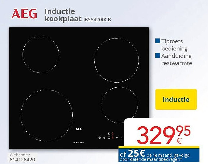 AEG Inductie kookplaat IBS64200CB