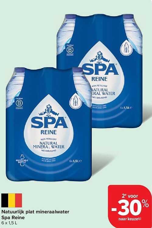 Natuurlijk plat mineraalwater Spa Reine