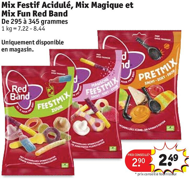 Mix Festif Acidulé, Mix Magique et Mix Fun Red Band