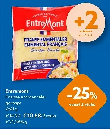 Entremont Franse emmentaler geraspt 250 g
