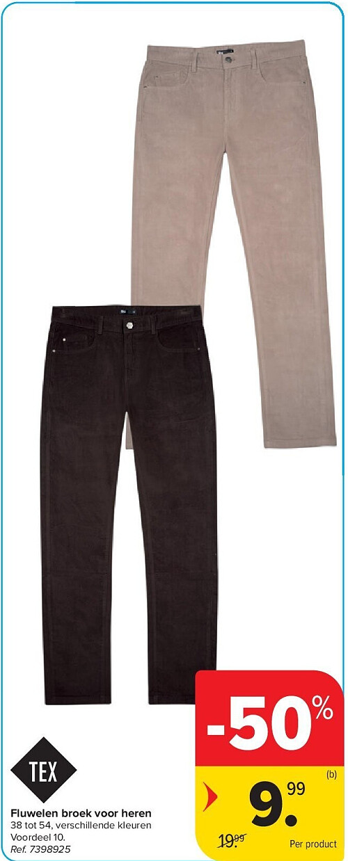 Fluwelen broek voor heren