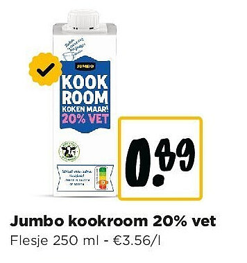 Jumbo kookroom 20% vet