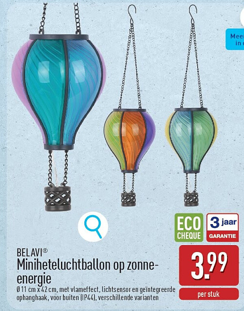 Miniheteluchtballon op zonne- energie