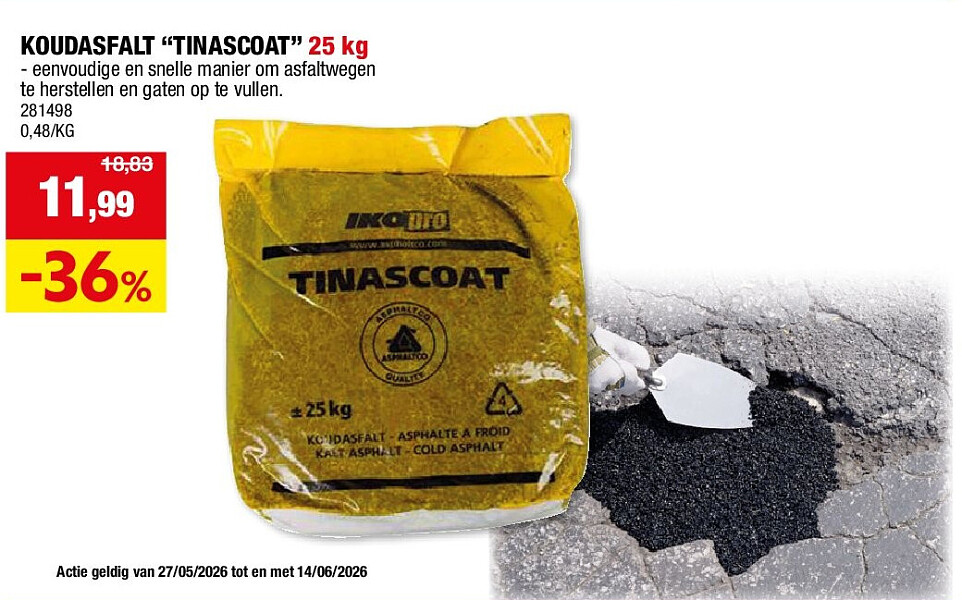 KOUDASFALT “TINASCOAT” 25 kg