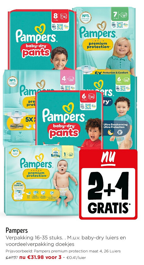 Pampers Verpakking 16-35 stuks