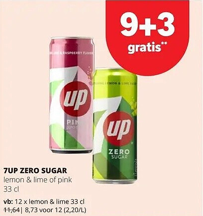 7UP ZERO SUGAR lemon & lime 33 cl