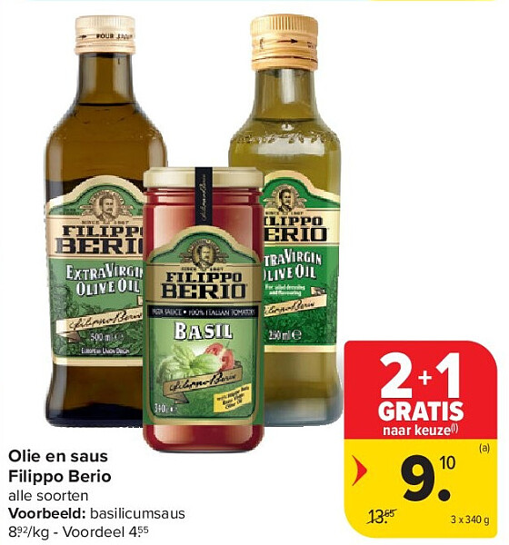 Olie en saus Filippo Berio