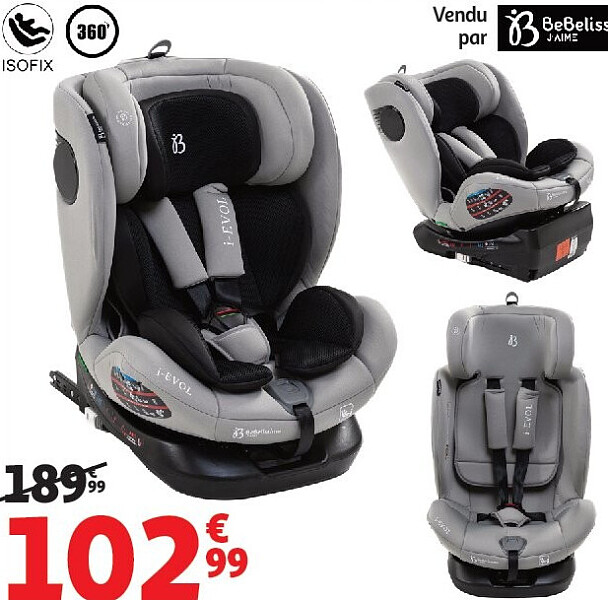 Siège auto ISOFIX pivotant 360° BeBelissimo