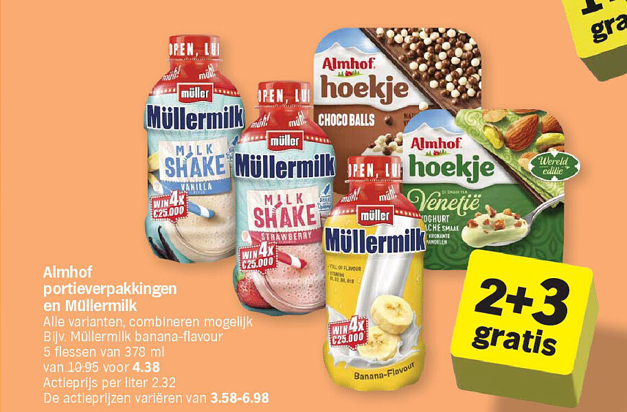 Almhof portieverpakkingen en Müllermilk