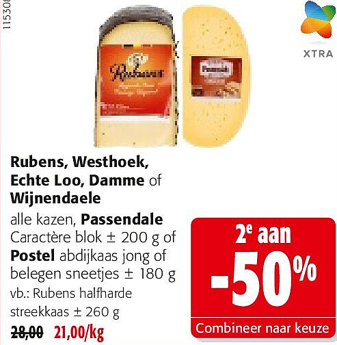 Rubens halfharde streekkaas ± 260 g