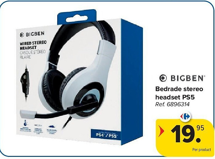 Bedrade stereo headset PS5
