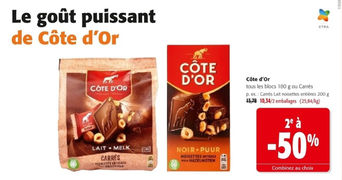 Côte d'Or tous les blocs 180 g