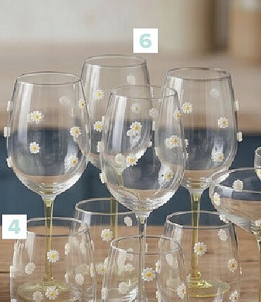 Set van 4 wijnglazen Marguerite
