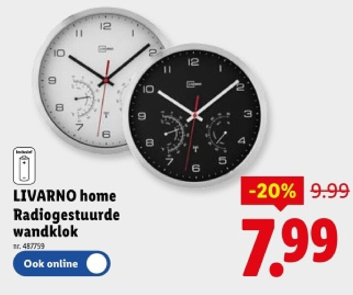 Radiogestuurde wandklok