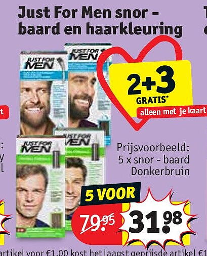 Just For Men snor - baard en haarkleuring
