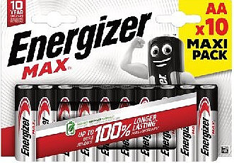 Lot de 10 piles Energizer Max AA LR6 ou LR03