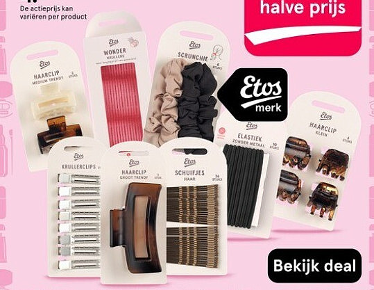 Haarclip small bruin 4 stuks