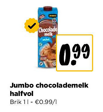 Jumbo chocolademelk halfvol