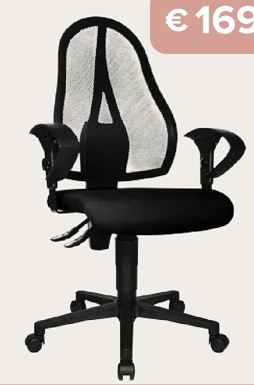 Ergonomische bureaustoel met netrug en armleuningen