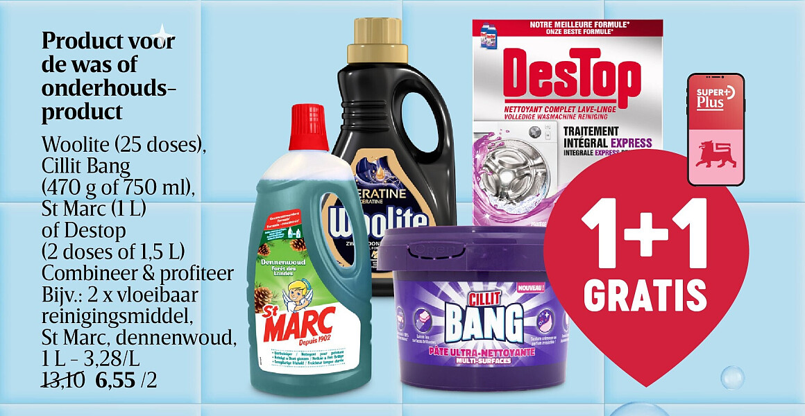 Product voor de was of onderhoudsproduct