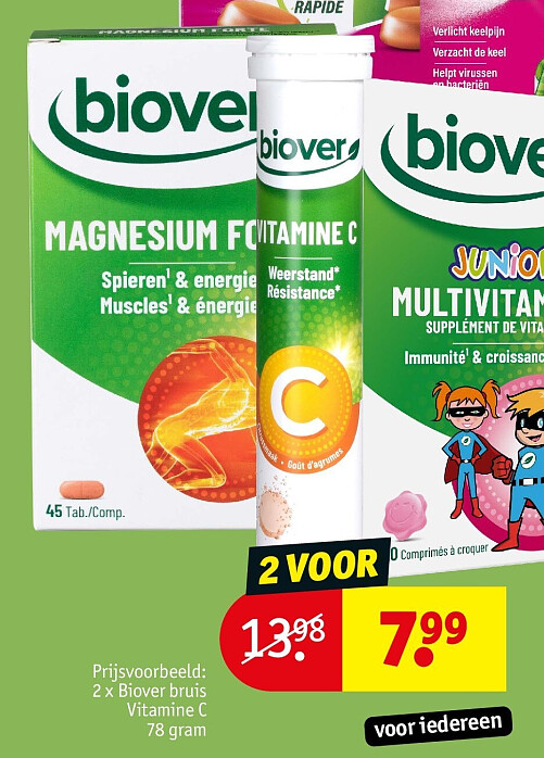2 x Biover bruis Vitamine C 78 gram