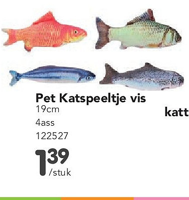 Pet Katspeeltje vis 19cm 4ass 122527