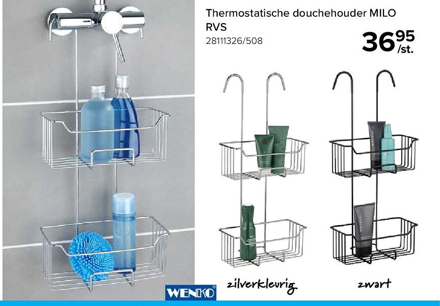 Thermostatische douchehouder MILO RVS 28111326/508