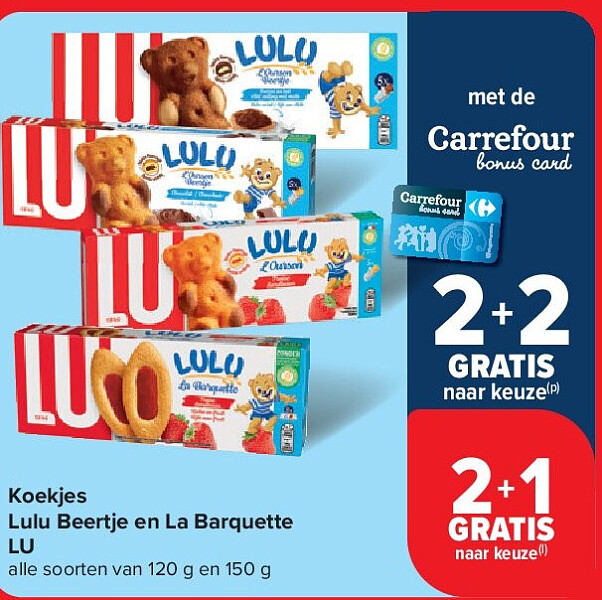 Koekjes Lulu Beertje en La Barquette LU