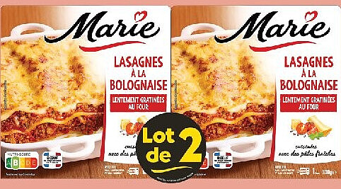 Lasagnes à la bolognaise Marie lot de 2 x 300 g