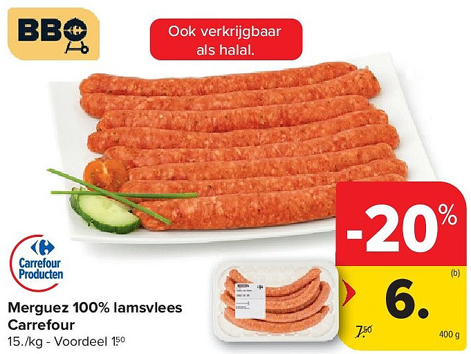 Merguez 100% lamsvlees Carrefour