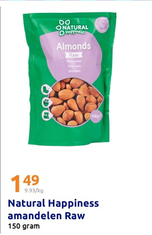 Natural Happiness amandelen Raw