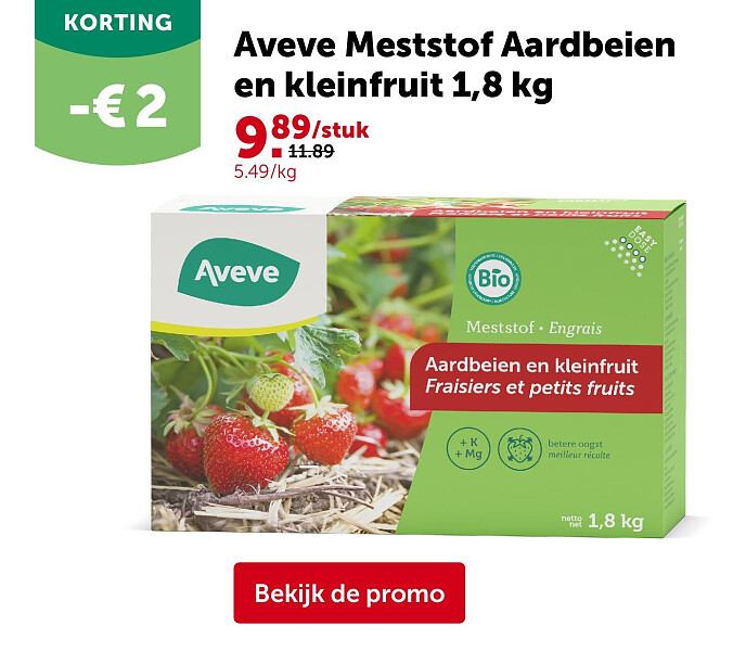 Aveve Meststof Aardbeien en kleinfruit 1,8 kg