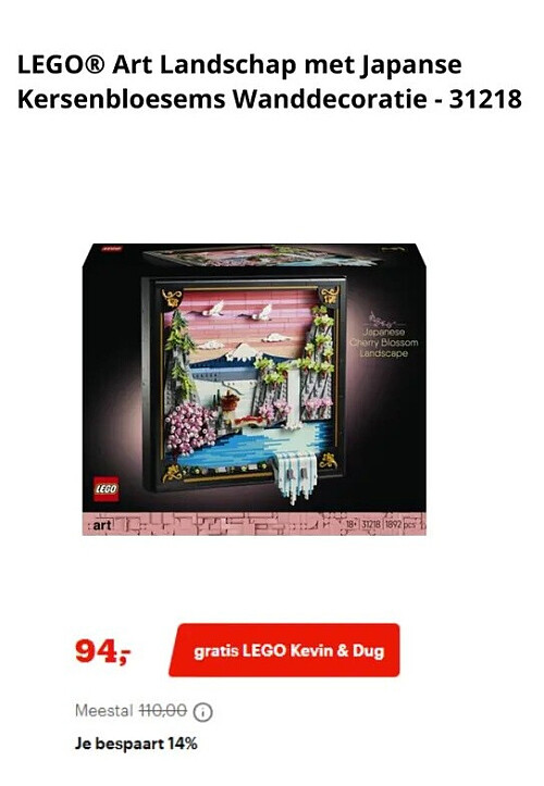 LEGO® Art Landschap met Japanse Kersenbloesems Wanddecoratie - 31218