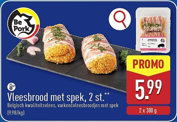Vleesbrood met spek, 2st.