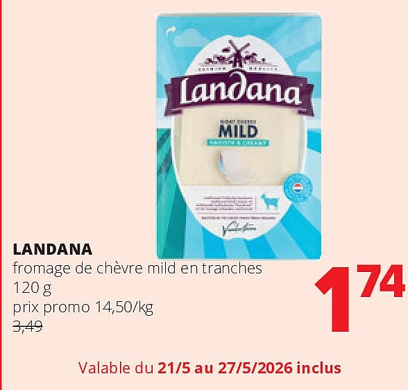 LANDANA fromage de chèvre mild en tranches 120 g