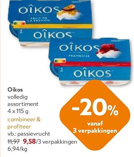 Oikos volledig assortiment 4 x 115 g