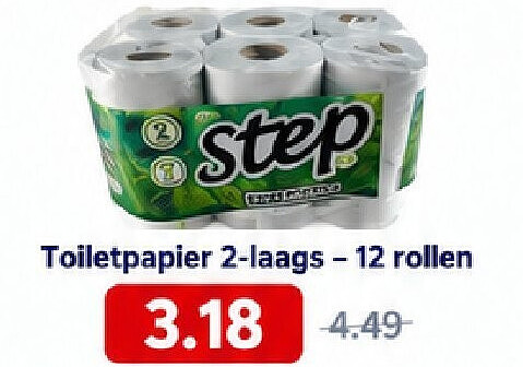 Toiletpapier 2-laags - 12 rollen